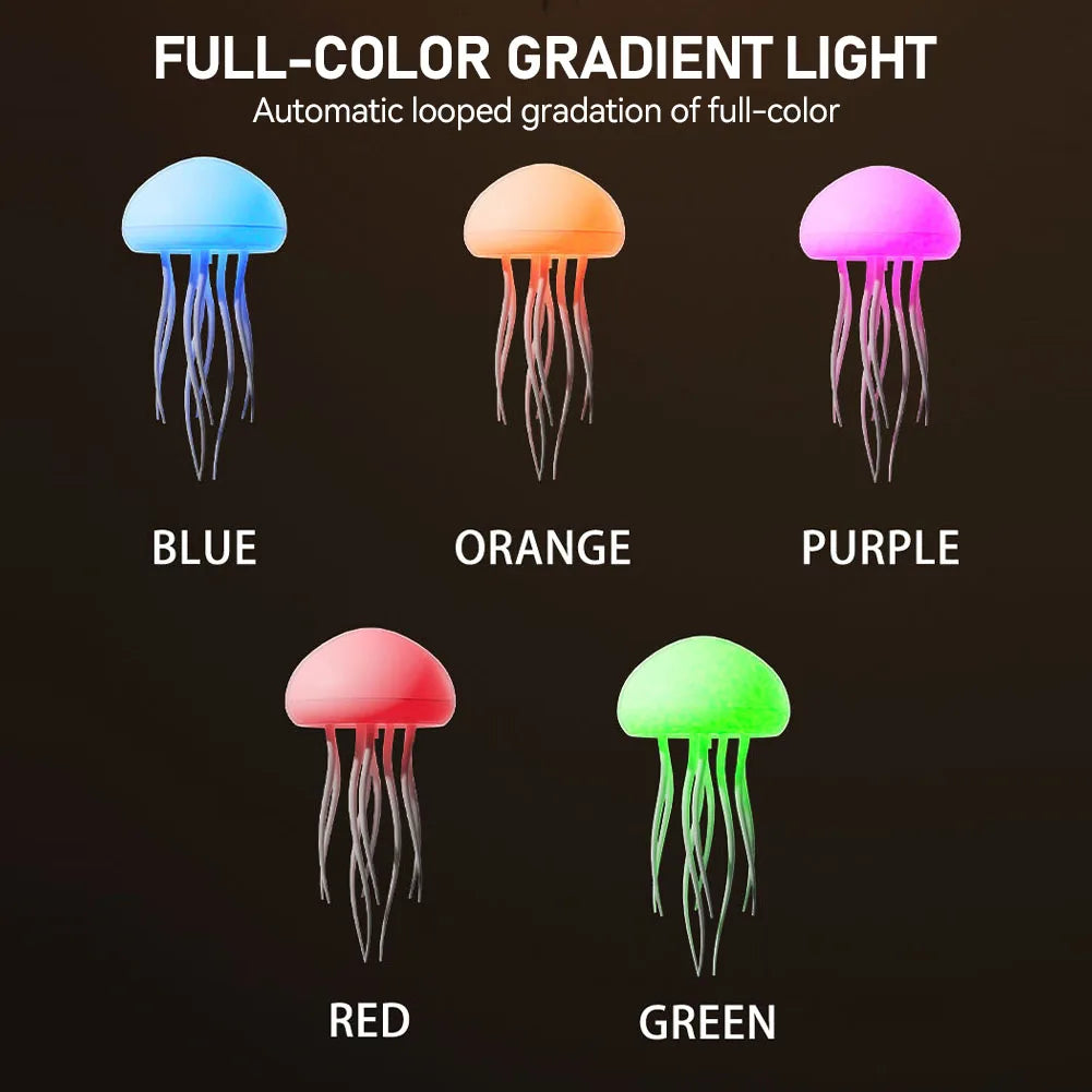 Cartoon Jellyfish Night Light RGB Gradient Cute Jellyfish Bedside Lamp Voice Control Type-C Charging LED Night Lamp