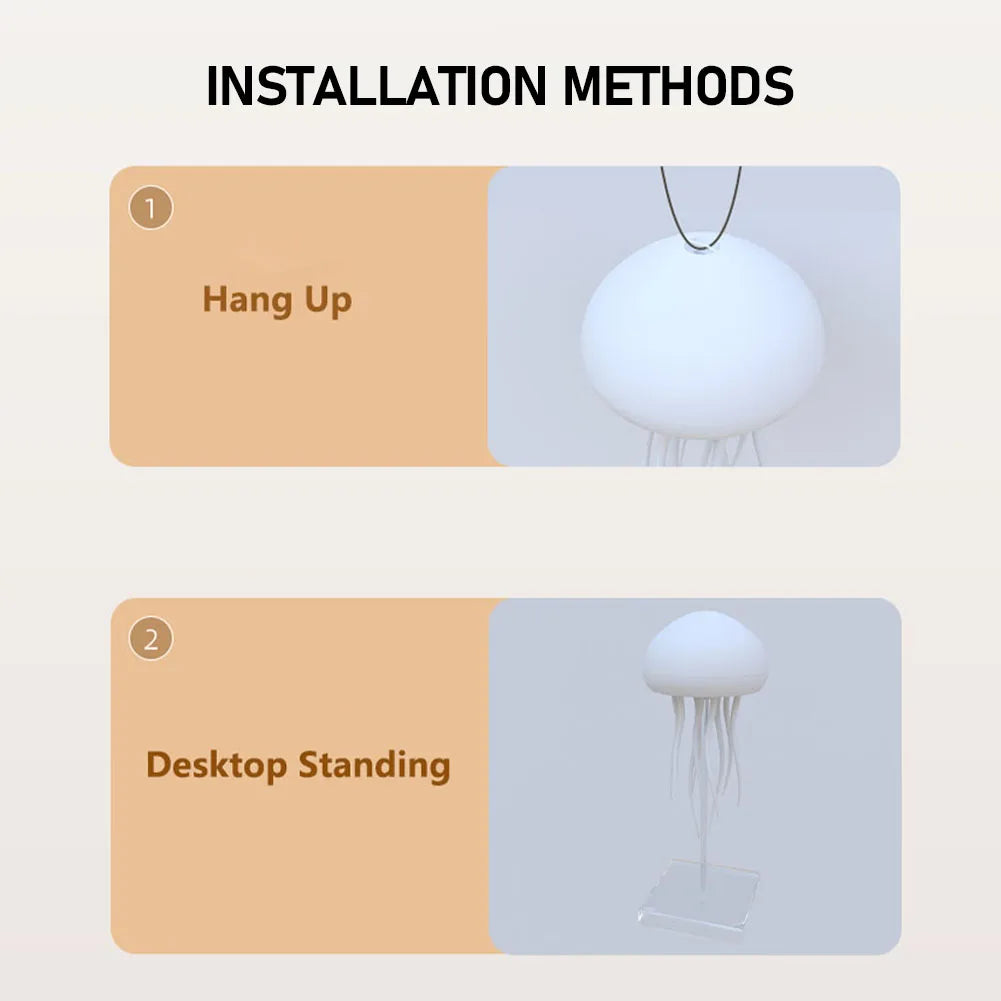 Cartoon Jellyfish Night Light RGB Gradient Cute Jellyfish Bedside Lamp Voice Control Type-C Charging LED Night Lamp