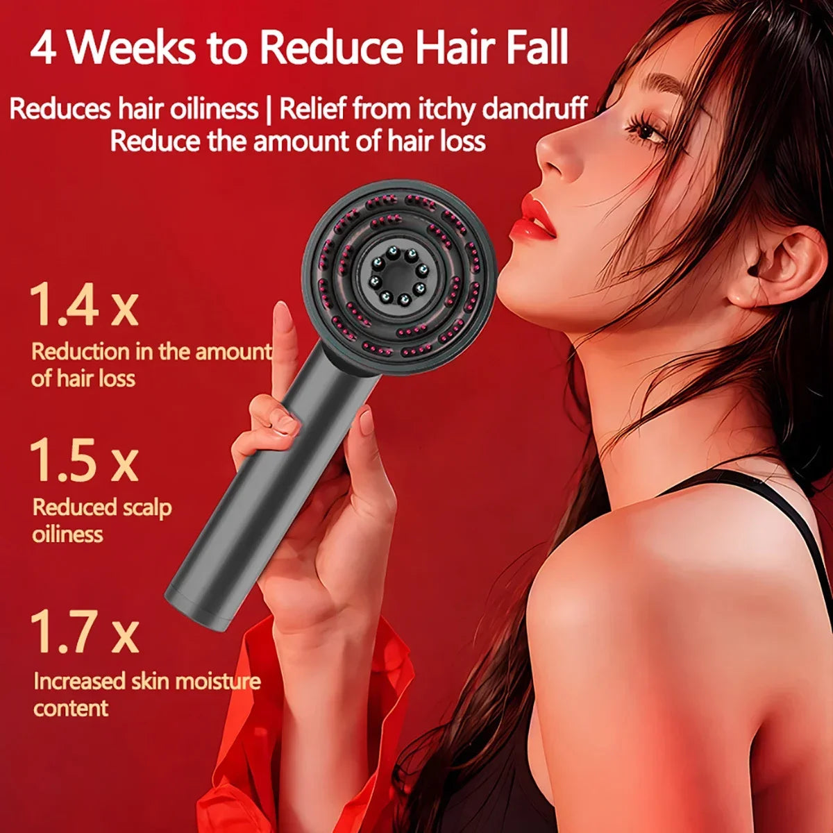 3 Modes Red Light Massage Comb Vibration Promotes Hair Growth And Improves Hair Follicle Strength Red Light Nourish Scalp