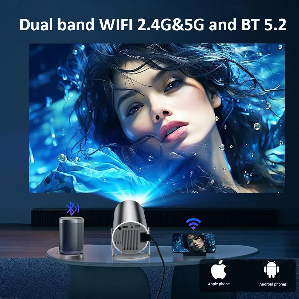 DITONG HY300 Plus HD Projector portatil 4K 1280x720P Android  LED Video Home Theater Cinema Phone mini Proyector Movie HY300 pro